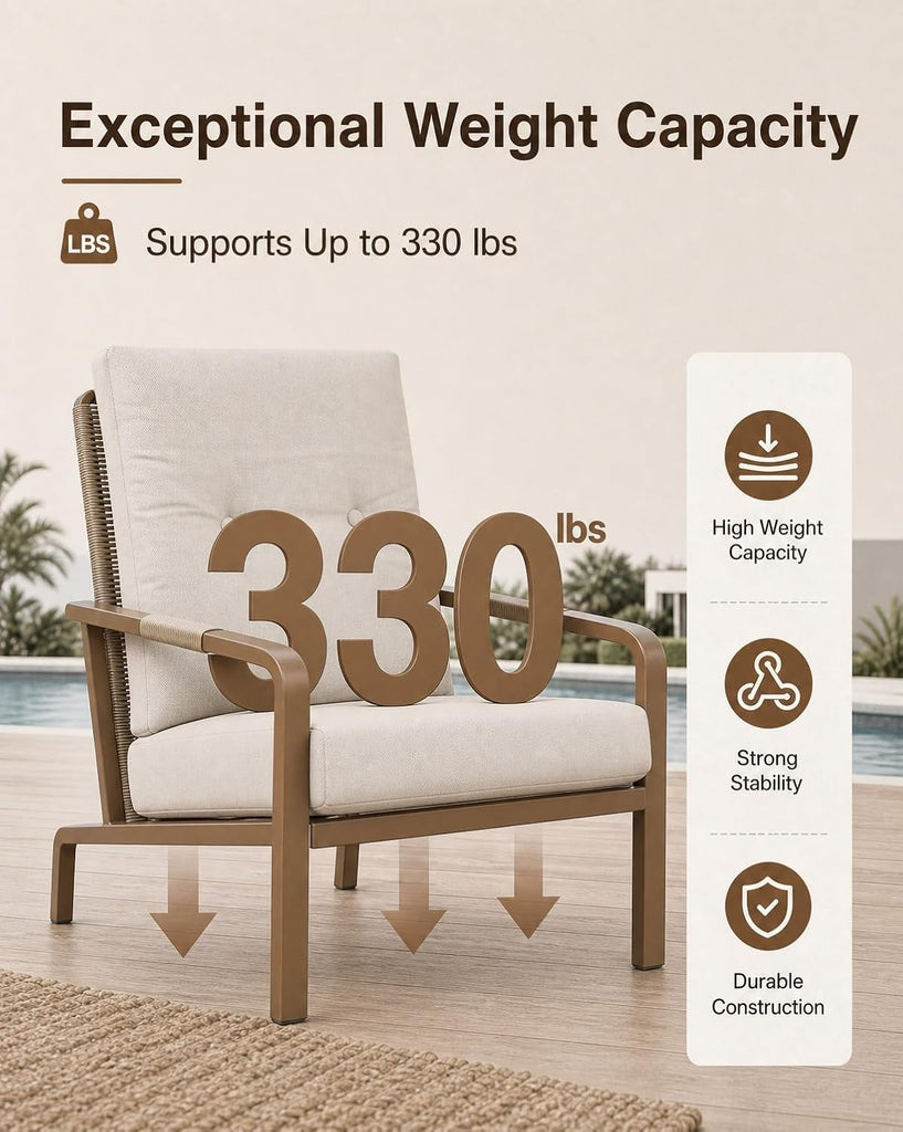 5-Piece Aluminum Patio Furniture Set with L-Shaped Outdoor Sectional Sofa, Coffee Table & Side Table, Modern Outdoor