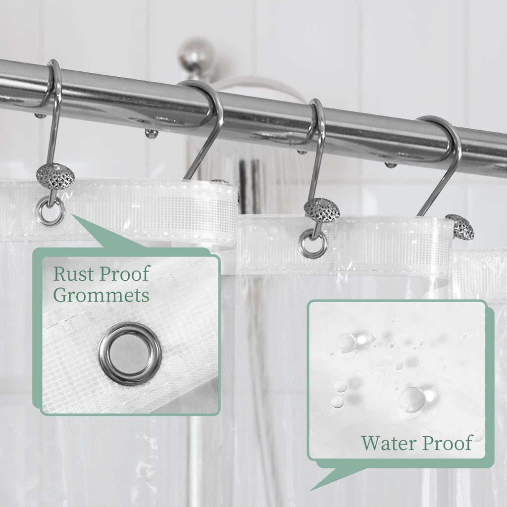 72x108 Extra Long Shower Curtain Liner Clear