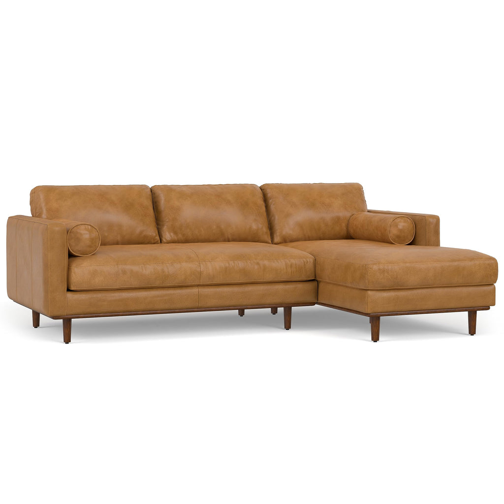 Morrison 102" Full-Grain Leather Right-Facing Sectional Sofa