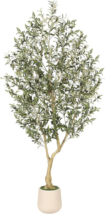 7ft Artificial Olive Tree with Tall Exquisite Planter