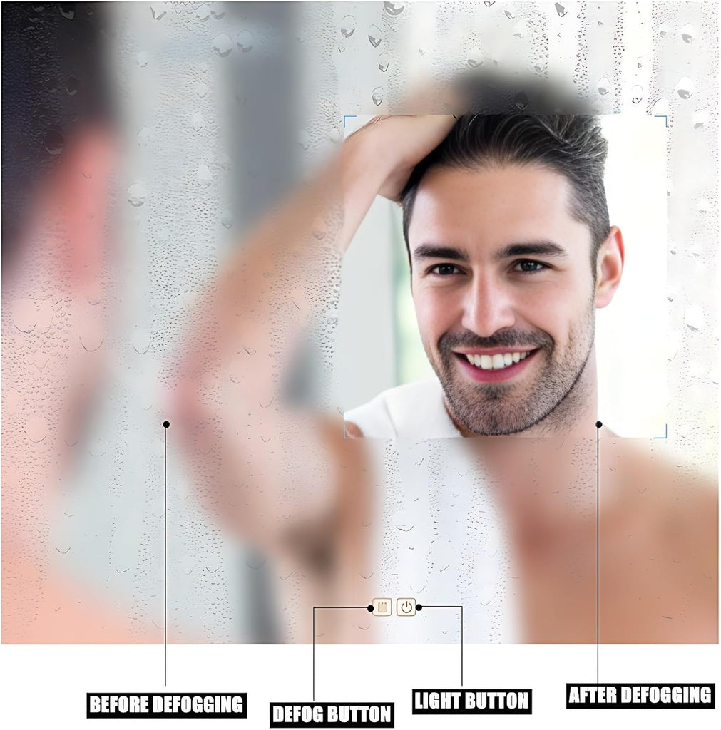 Bathroom Vanity with Sink- Modern Bathroom Vanity with Smart LED Defog Mirror Cabinet ? Multi Storage Space