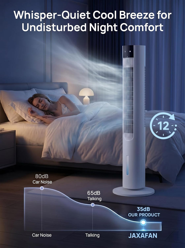 Portable Air Conditioners, 35" Evaporative Air Cooler, 3-In-1 AC Tower Fan That Blows Cold Air, 3 Speeds, 4 Ice Packs