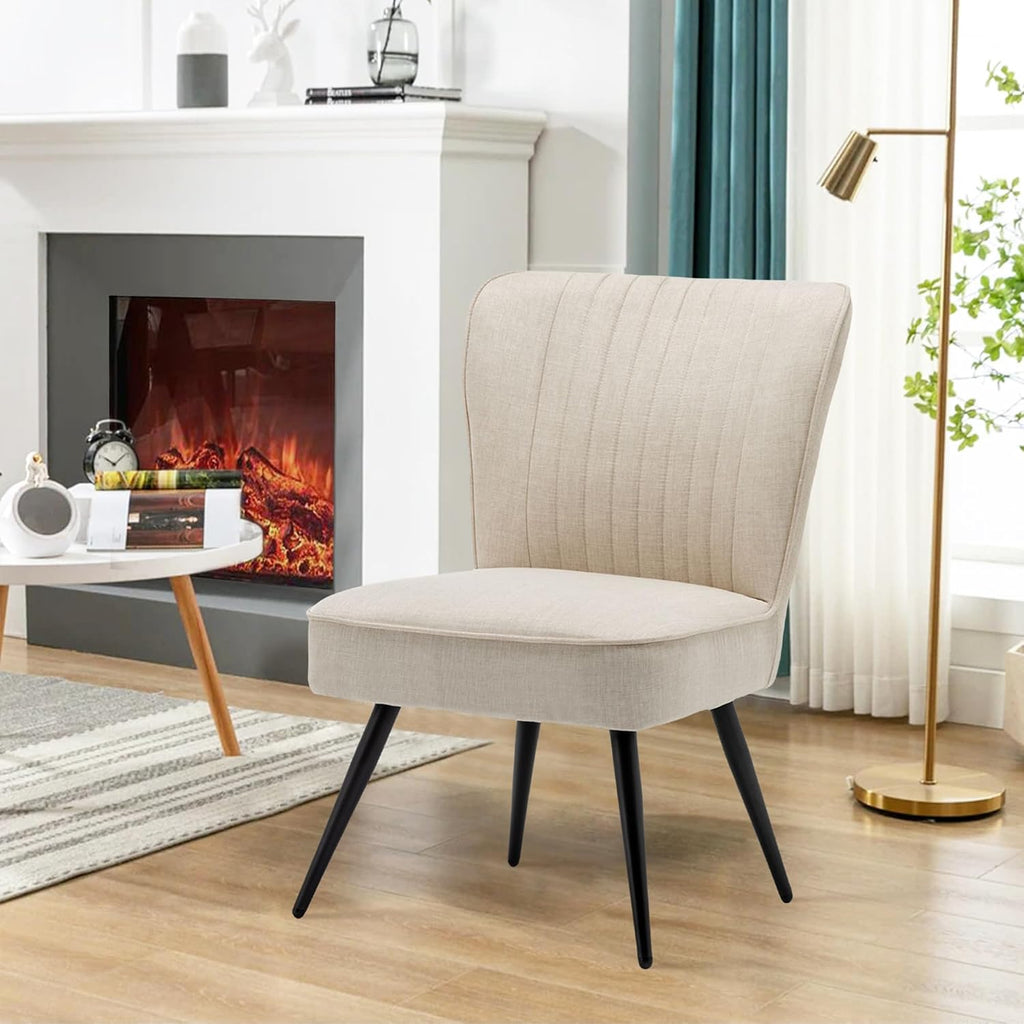 Accent Chair Set of 2 Upholstered Living Room Chairs Modern Bedroom Furniture Sets Armless Slipper Club Chair Guest