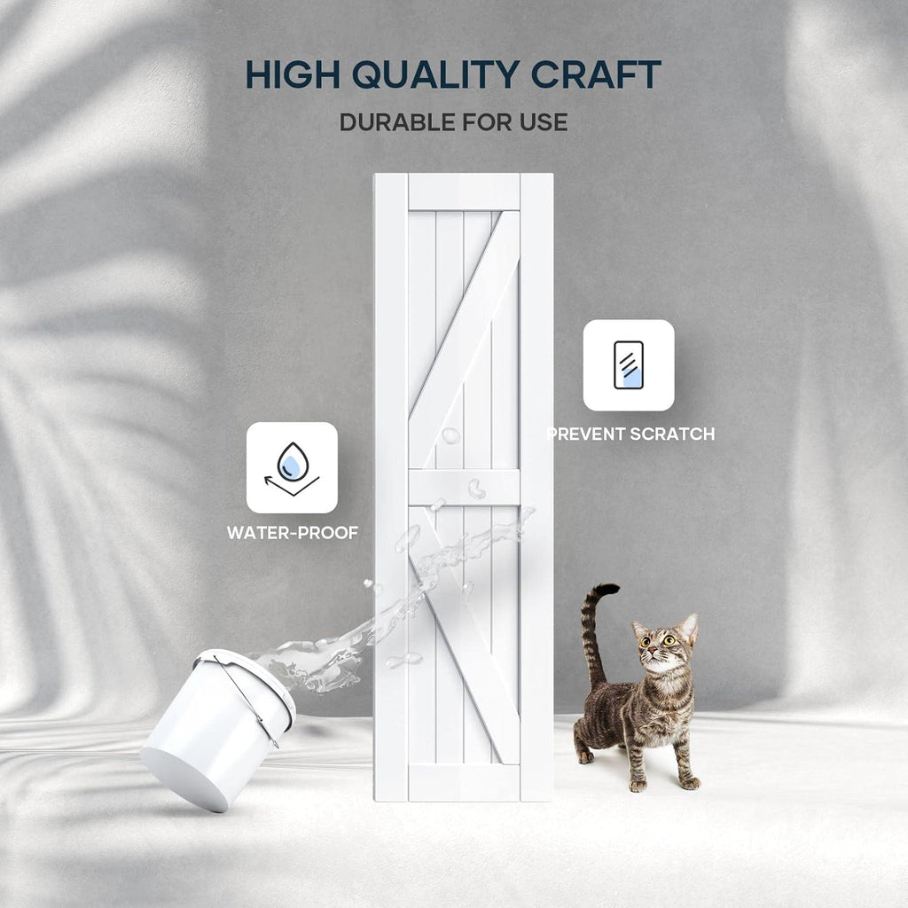 48in x 84in (Double 24in×84in Door) Barn Door with 8FT Sliding Door Hardware & Handle Included,DIY A