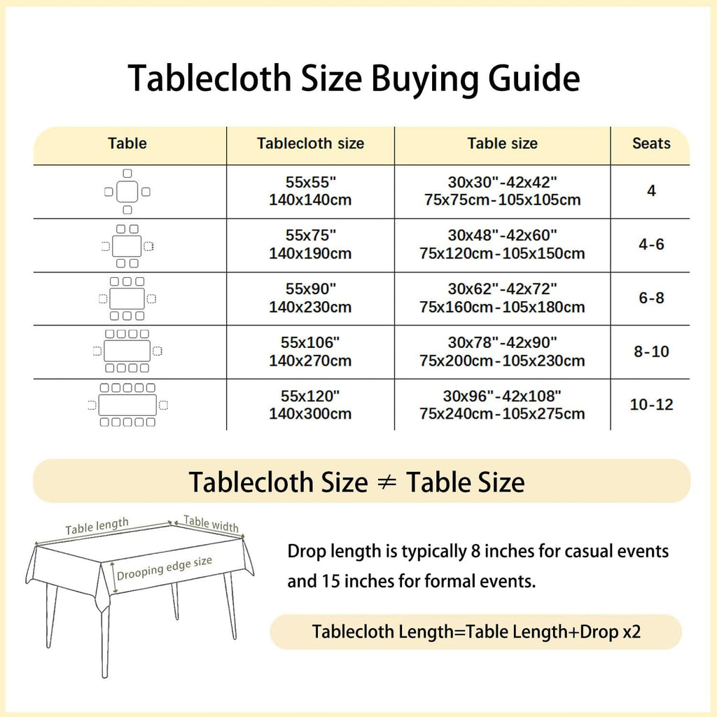 Ivory Tablecloth Rectangle Linen Cotton Texture, Waterproof Heavy Duty Farmhouse Wrinkle Free Table Cloth with Tassel