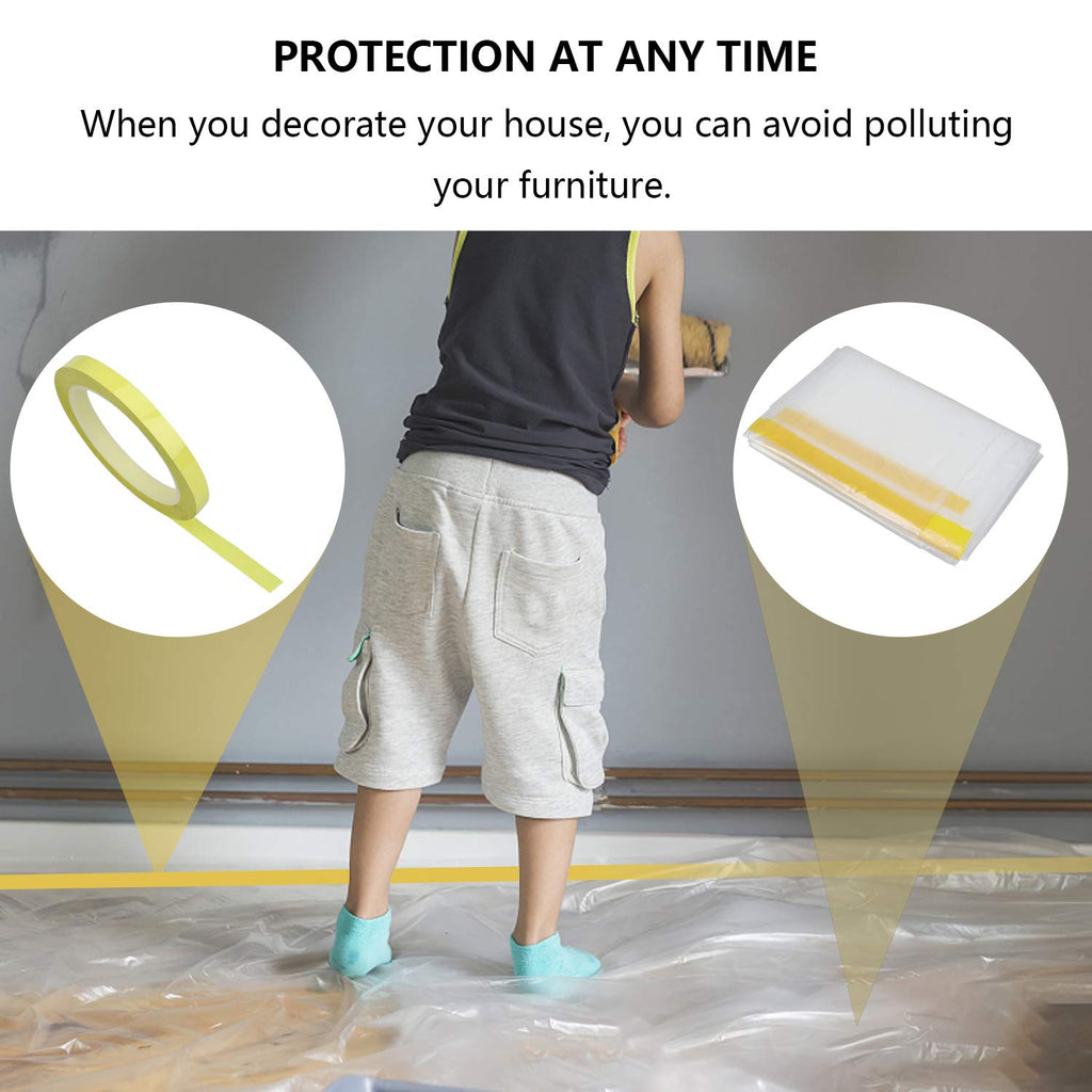 2 Packs 144"/12ft Plastic Sofa Couch Cover, Waterproof Plastic Couch Covers for Furniture for Sectional Sofa