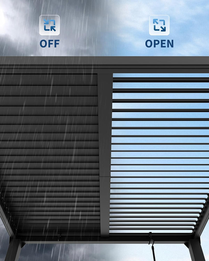 Louvered Pergola 10 ft x10', Outdoor Pergola with Adjustable - Image 5