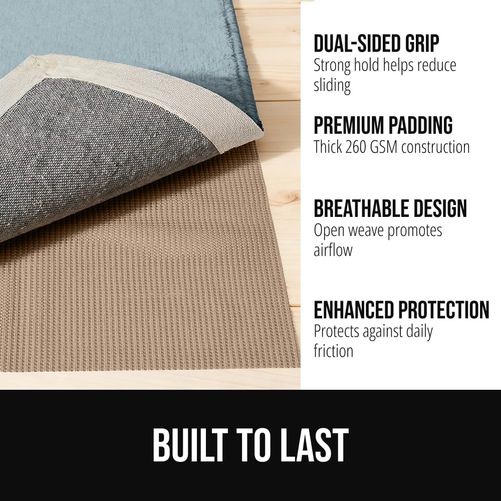 Premium Dual Sided Thick 5x7 Rug Gripper Pad for Hardwood Floors, Breathable Slip Resistant Pad Grips Under Carpet - Set of 35