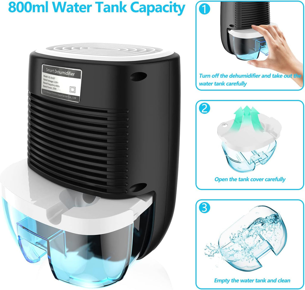 Dehumidifiers for Home 27oz(800ml) Small Auto Shut off Dehumidifiers with Drain Hose