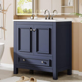 30" Modern Bathroom Vanity with Sink, Freestanding Bathroom Vanities Cabinet with Ceramic Basin Combo