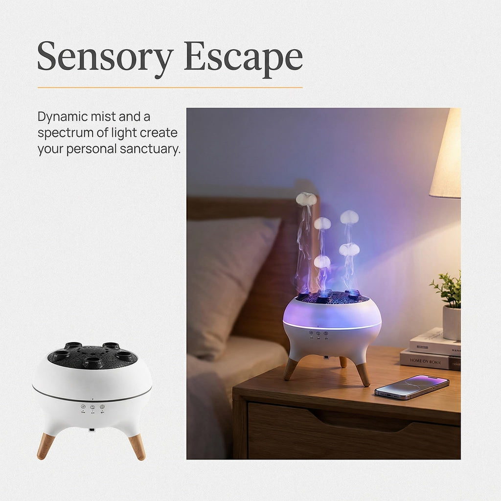 Jellyfish Essential Oil Diffuser, Music Sync Humidifier