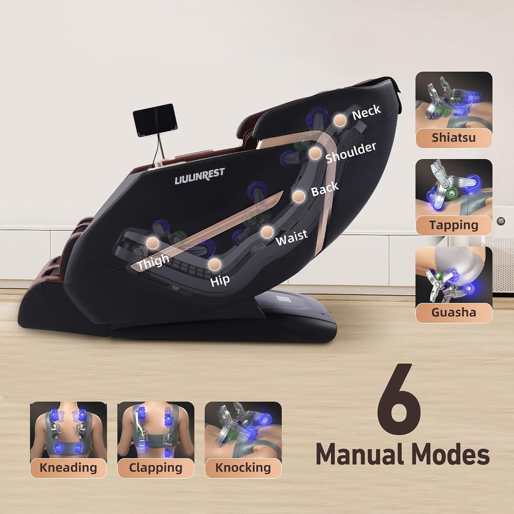 Massage Chair Full Body, 4D Zero Gravity Shiatsu Recliner with Heat, Body Scan, Deep Yoga Stretch, 50" SL-Track