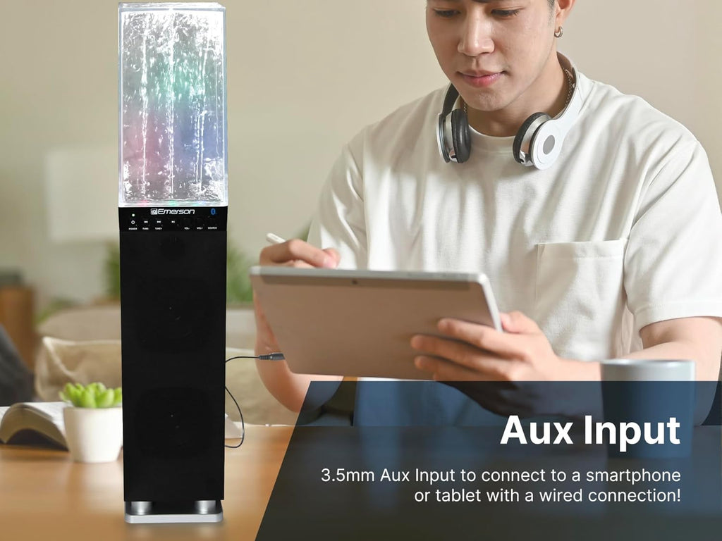 EHS-2001 Dancing Water Light Tower Speaker System with Bluetooth and FM Radio, Floor-Standing Wireless Speaker