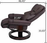 Modern Reclining Lounge Chair and Ottoman — Faux Leather