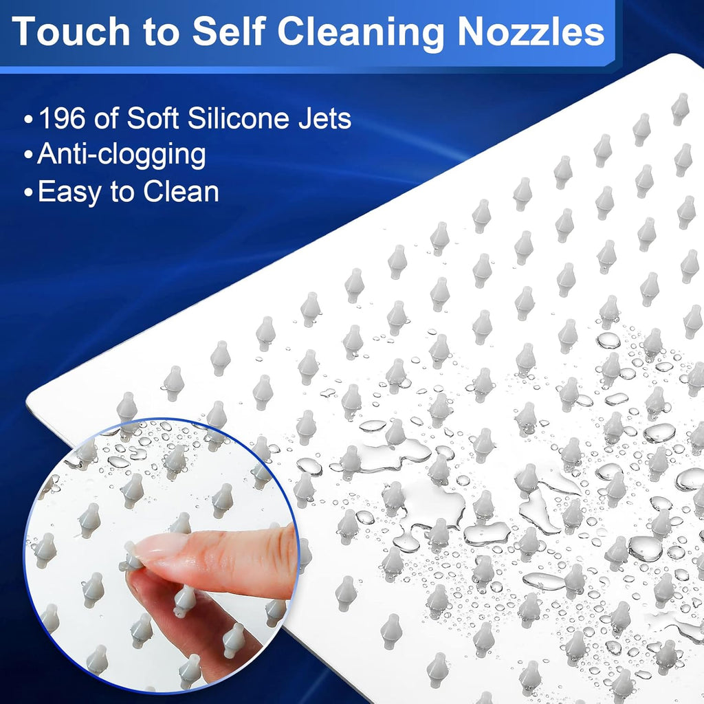 Rain Shower Head - 10 Inch High Pressure Shower Heads 304 Stainless Steel Ultra Thin Square Showerhead Pressure