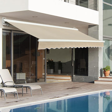 12'x10' Patio Awning Retractable, Fully Assembled Motorized Electric Commercial Grade - Quality 100% Dope-Dyed