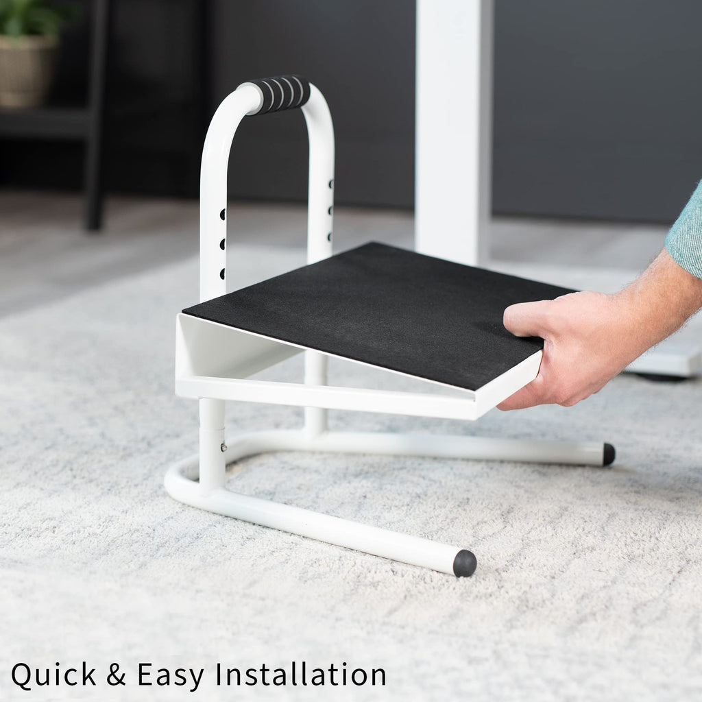 White Ergonomic Height Adjustable Foot Rest Platform