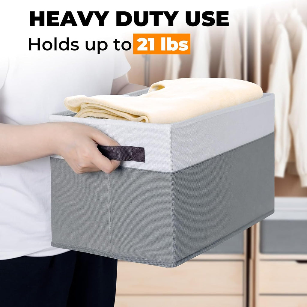 Large Closet Storage Baskets Bins with Lids 4 Pack, Storage Baskets for Organizing Shelves Nursery Bedroom, Home Dorm