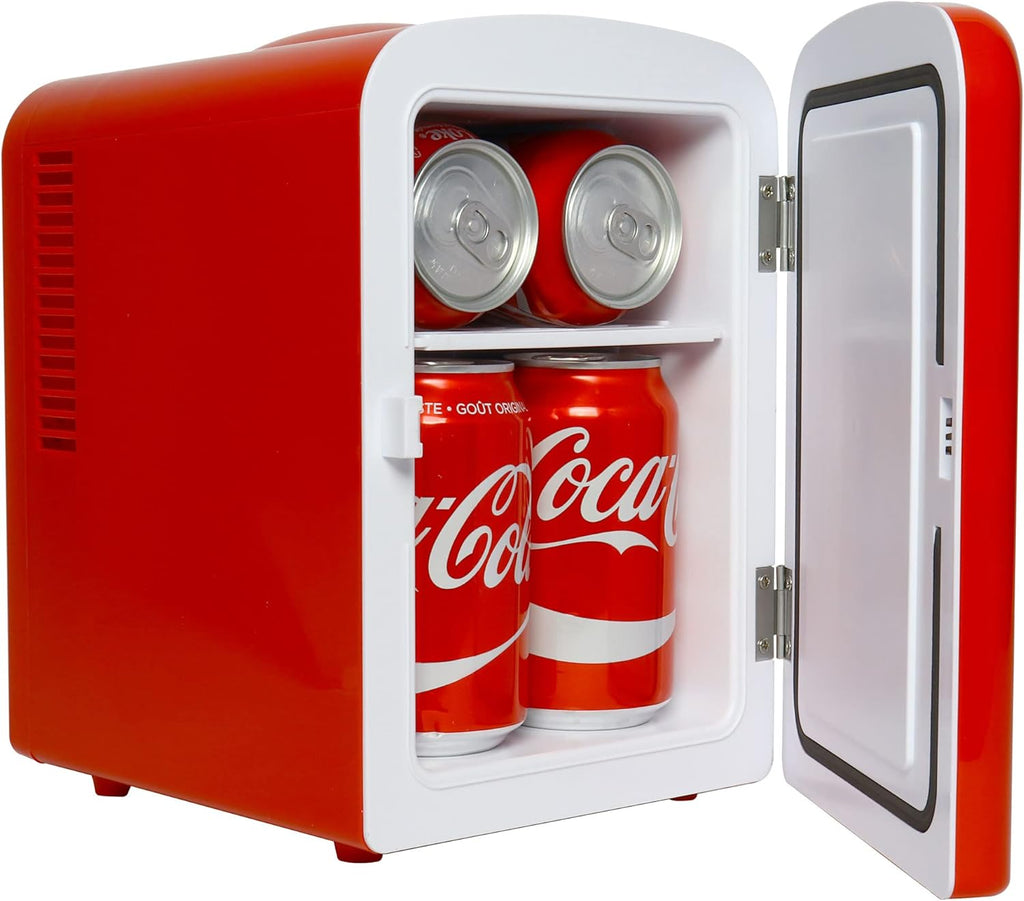 Mini Fridge for Bedroom Cosmatic Office 4L Small Refrigerator 6 Can Mini Dorm Fridge Portable Cooler 12V DC 110V AC