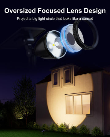 2 Pack Warm White Outdoor Solar Powered Sunset Spot Light Waterproof