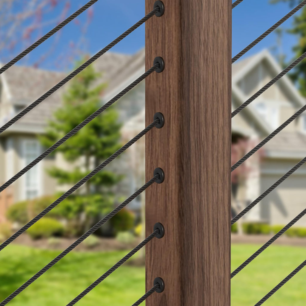 40Pack 25°-35° Black Cable Railing Angle Protector Sleeves