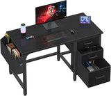 Computer Desk with File Drawers Cabinet, 47 Inch Reversible Home Office Desks with Filing Cabinet for Small Space