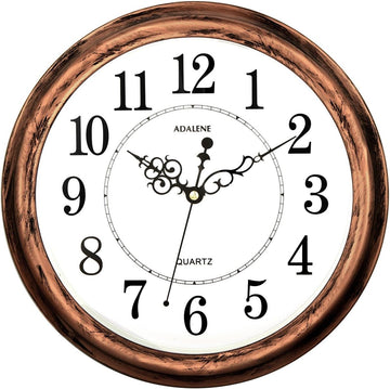 13-Inch Decorative Wall Clock Silent Non-Ticking - Vintage Retro Rustic Battery Operated Kitchen Wall Clock
