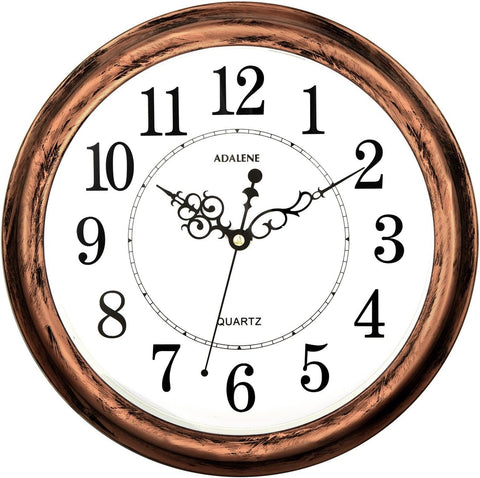 13-Inch Decorative Wall Clock Silent Non-Ticking - Vintage Retro Rustic Battery Operated Kitchen Wall Clock