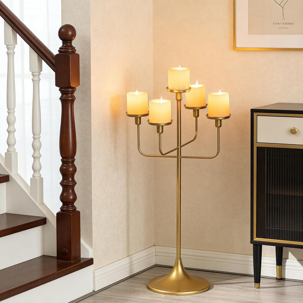 Candelabratick Holders for Taper Pillars - 27 inch Metal Candle Holder