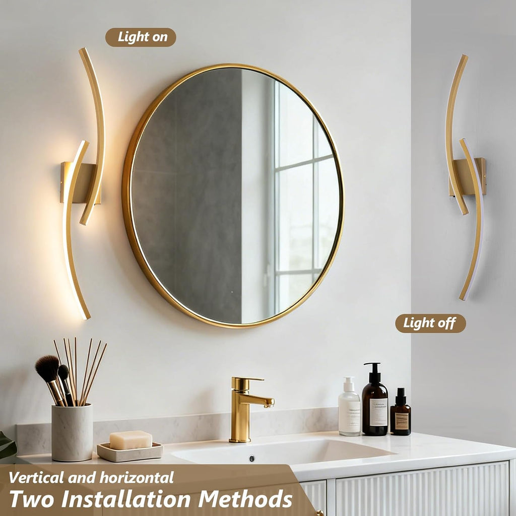 Hardwired Modern LED Wall Light Fixtures, 3000~6000K Modern 5CCT Wall Sconce for Living Room, 31.5IN Indoor Wall