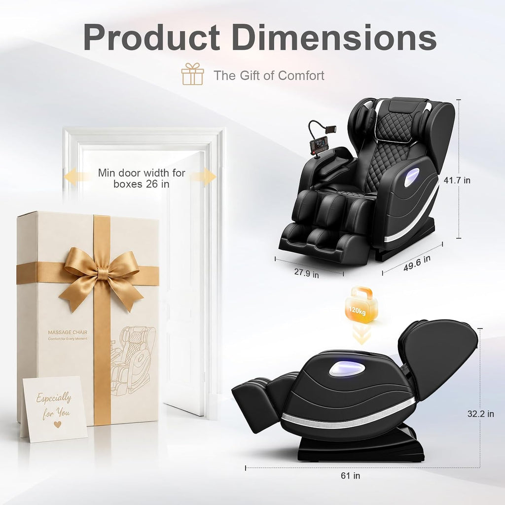 2026 SL Track Massage Chair Full Body, Zero Gravity Recliner | 12 Fix Rollers, 8 Airbags, 15 Auto Programs, Foot