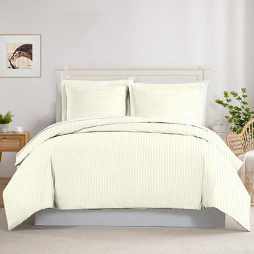 3-Sided Zipper Closure Duvet Cover - Easy On & Off Bedding, Egyptian Cotton Duvet Cover Set King Size (90" x