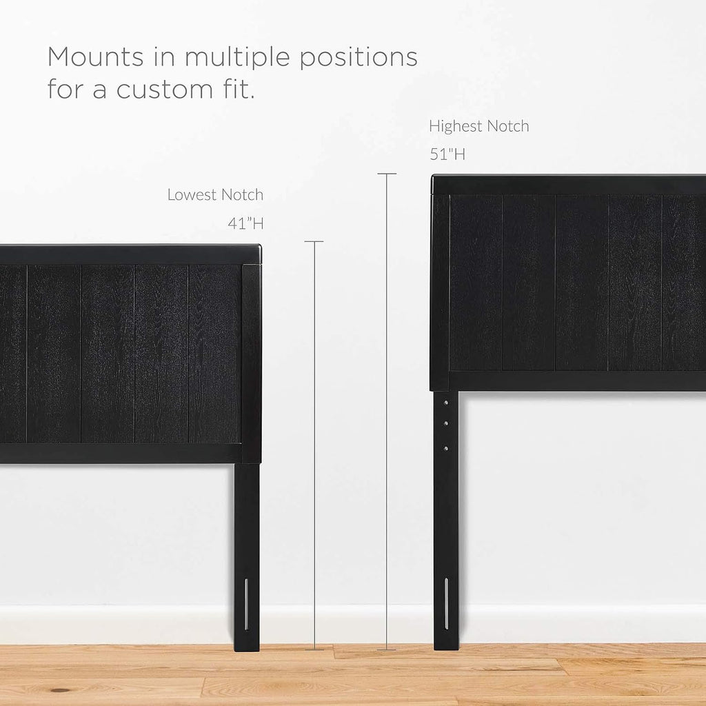 King Wood Headboard, Black