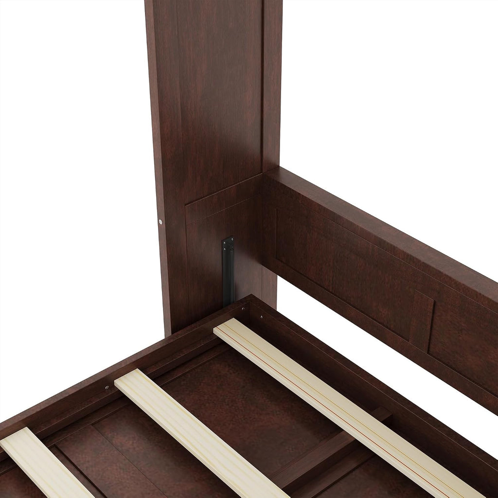 Twin Farmhouse Murphy Bed,Solid Wood Folding Vertical Murphy Wall Bed Cabinet for Bedroom Office,Space-Saving