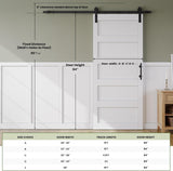 36in x 84in Sliding Barn Door with 6.6FT Barn Door Hardware Track Kit & Handle, Waterproof PVC Surfa