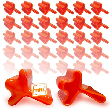 100 Pcs T Post Caps, Safe T-Post Cap Vinyl Safety Topper, Orange