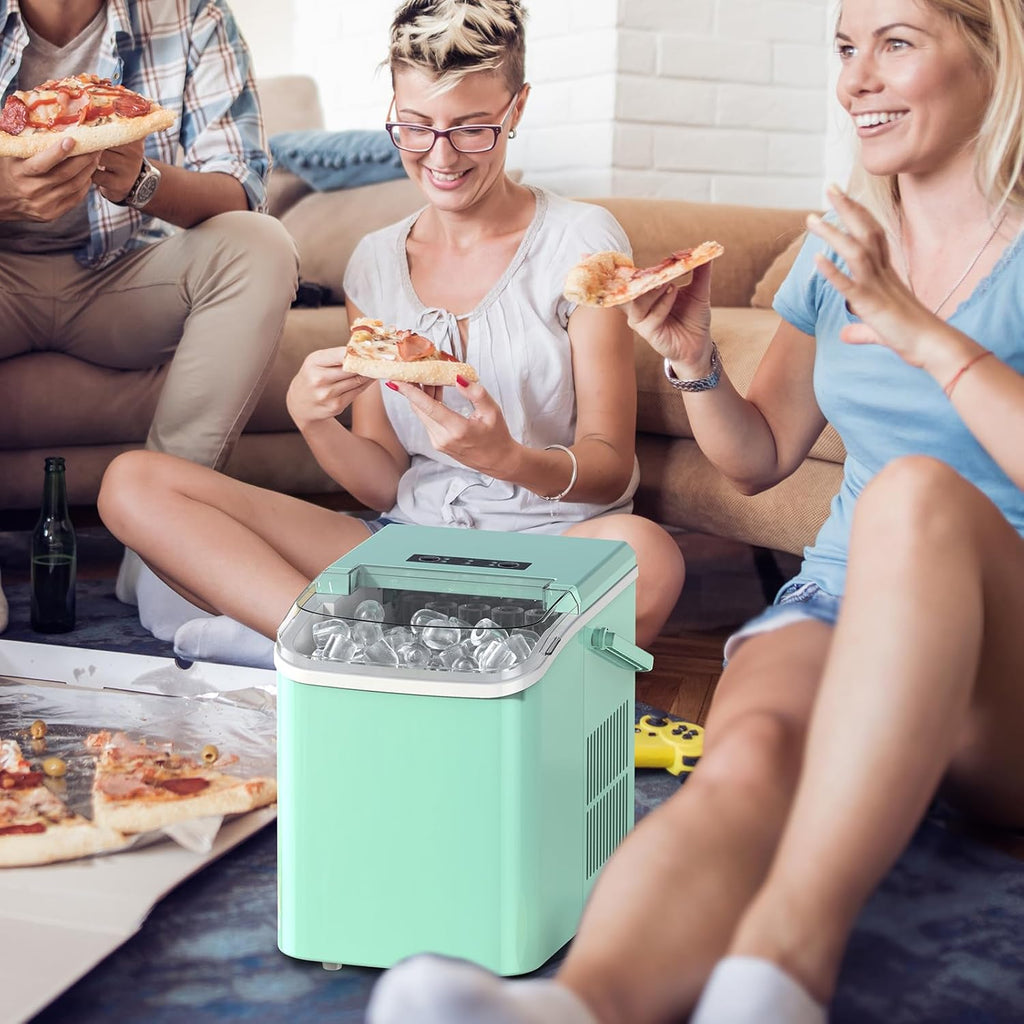 Ice Makers Countertop with Handle, Portable Ice Machine, 9 Bullet Ice Cubes in 6 Mins, 26lbs in 24Hrs, Auto-Cleaning