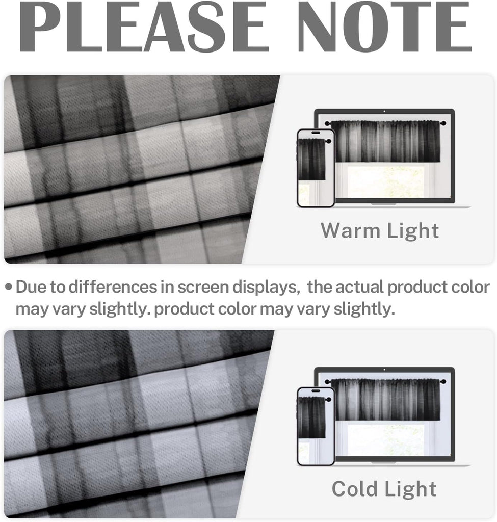 2 Pack Dark Grey Valances Window Treatments, Gray Striped Abstract Blackout Drapes Adjustable Curtain for Windows