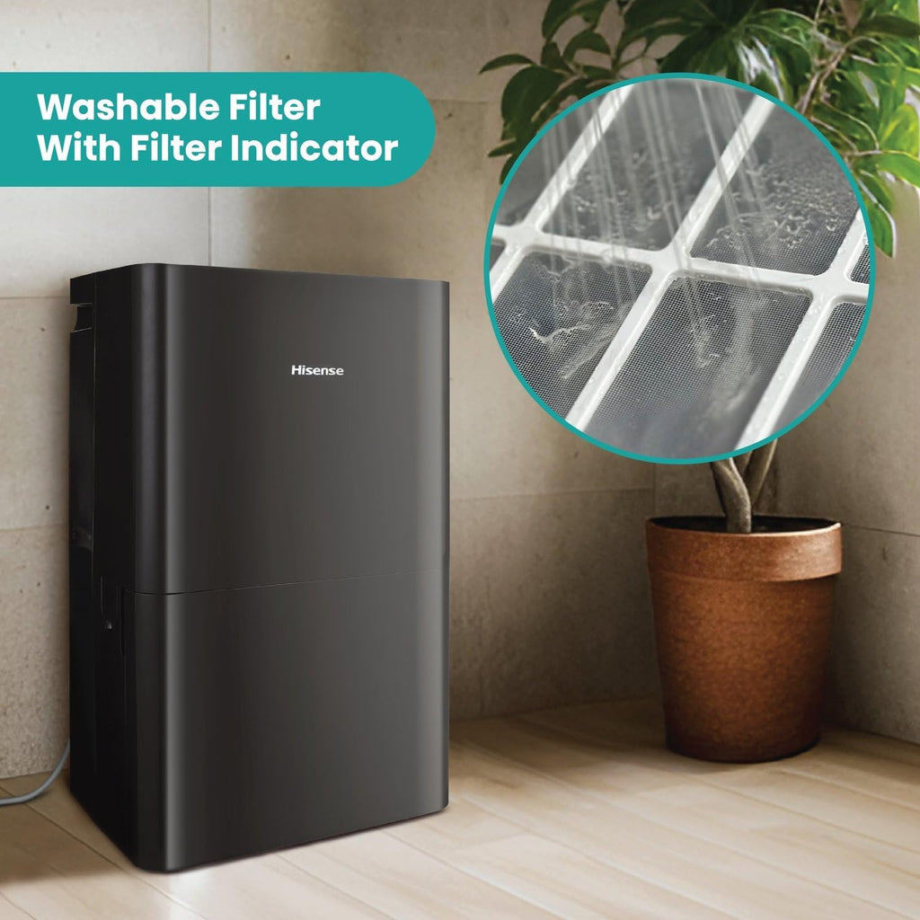 50 Pint Portable Dehumidifier with Built-In Pump in Black