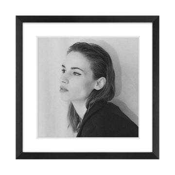 6x6 Black Aluminum Frame with White Mat, Real Glass