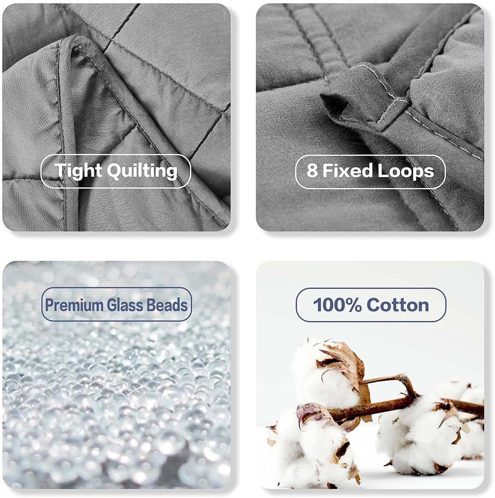 Weighted Blanket 5lbs 41"x60" for Adults and Teens, Heavy Throw with Premium Glass Beads for Napping, Machine