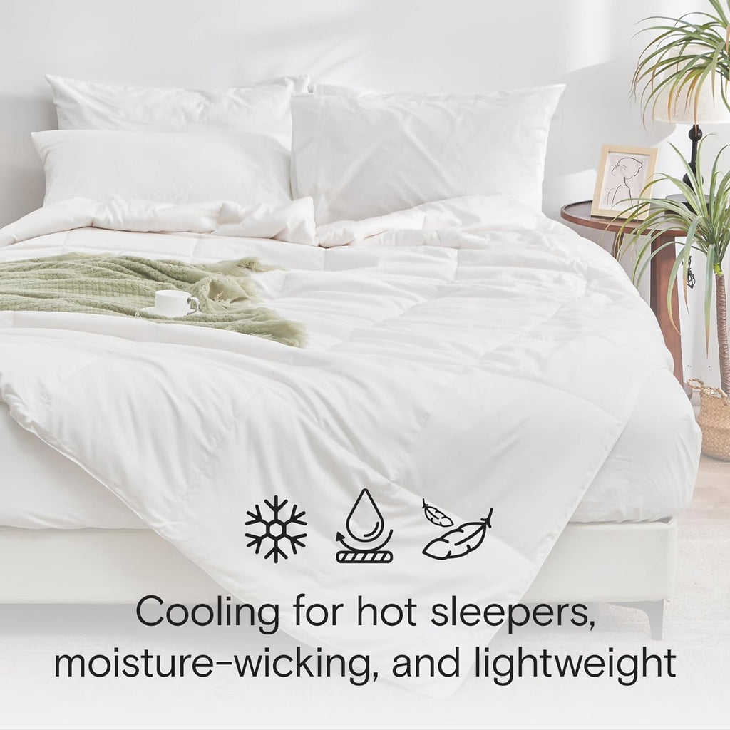 All Season Cooling Comforter, 100% Viscose Derived from Bamboo, Breathable, Lightweight, Soft