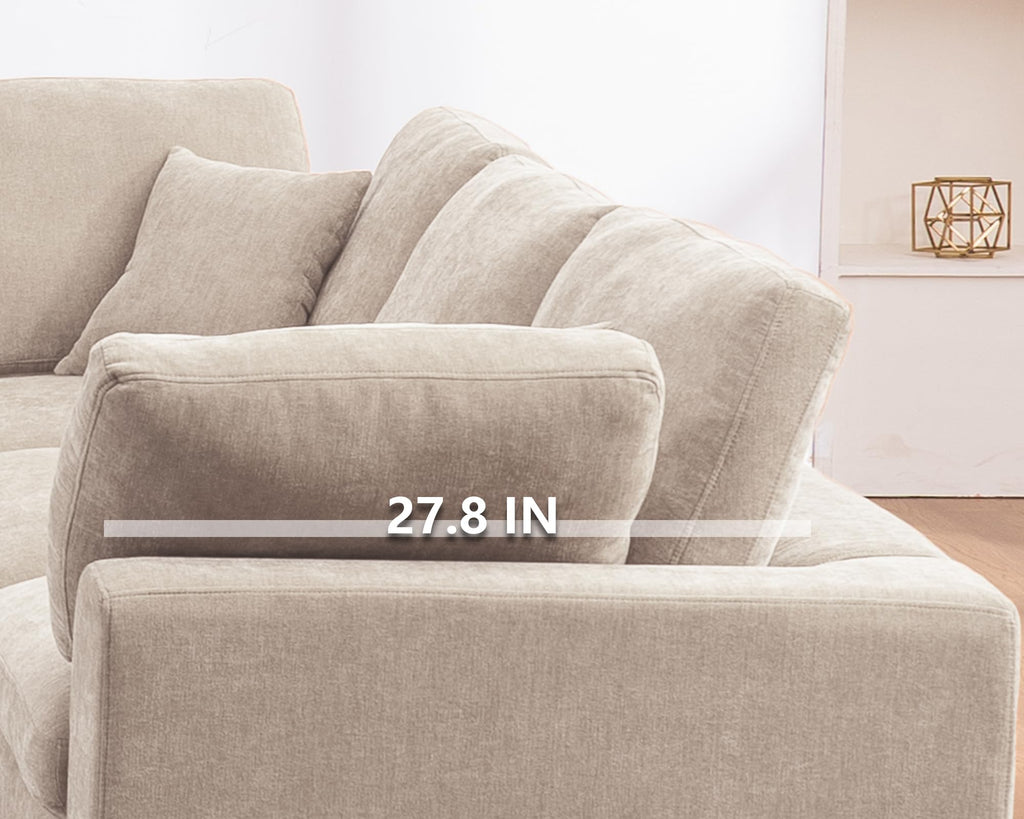 Oversized Modular Sectional Sofa Couch, Light Camel