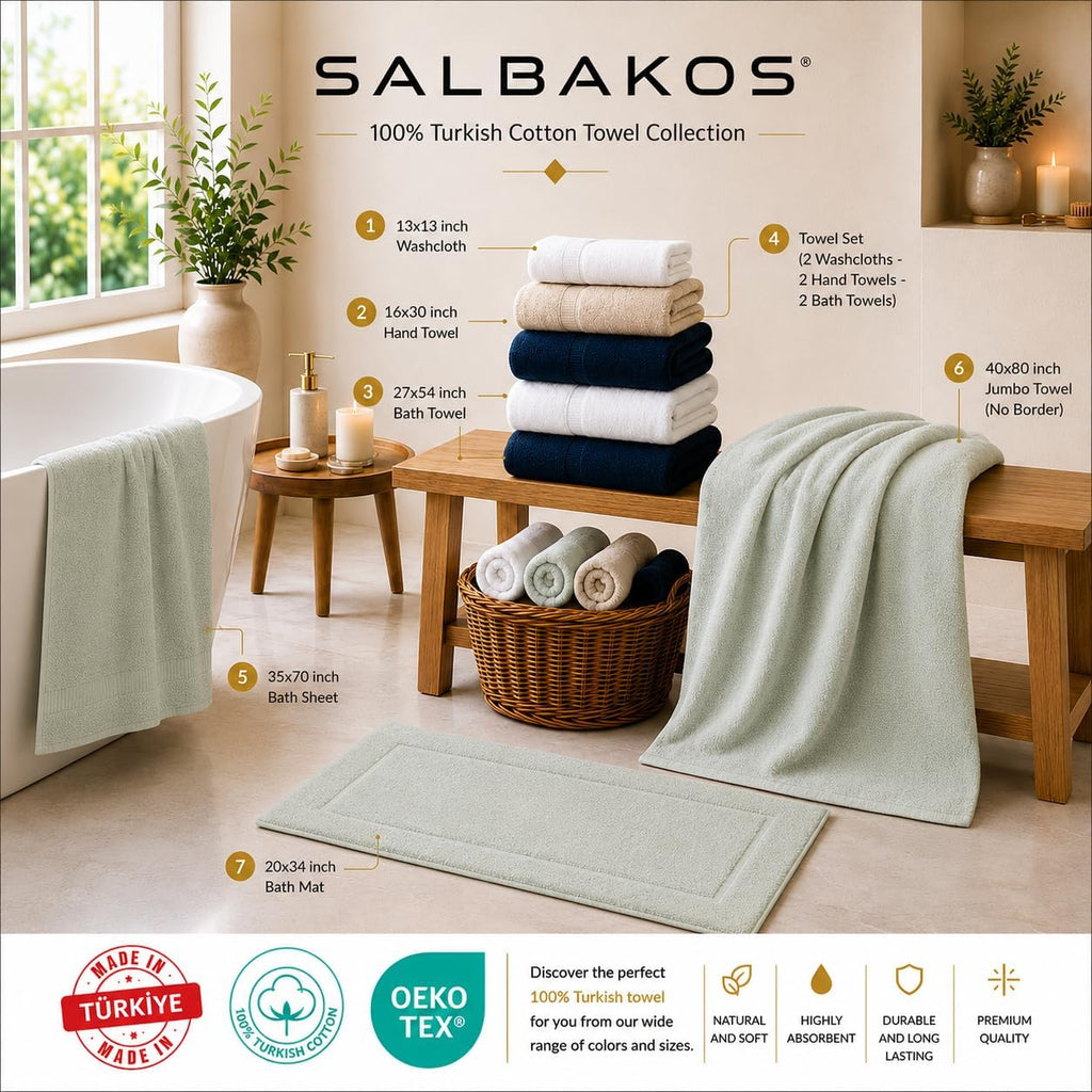 4-Piece 100% Turkish Cotton Bath Towels, 27x54 inch, Rose | Standard Size, 630 Gsm Thick Super Soft Highly Absorbent