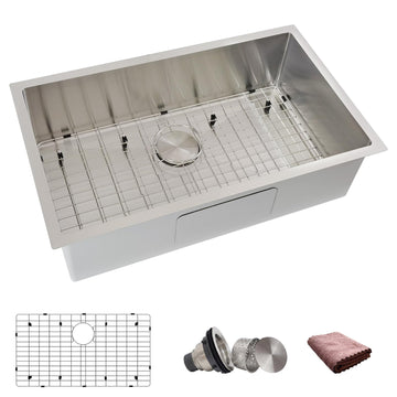 30 Inch Undermount Kitchen Sink, 30x18 Undermount Kitchen Sink, Single Bowl Undermount Sink, 18 Gauge 304 Stainless
