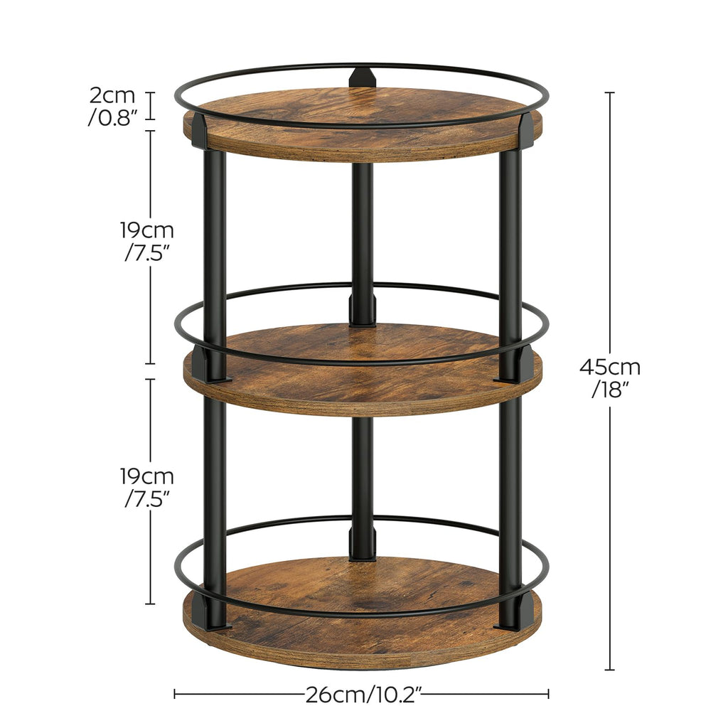 Lazy Susan Organizer, Rotating Spice Rack, Spinning Organizer, Industrial Turntable Spice Rack Organizer