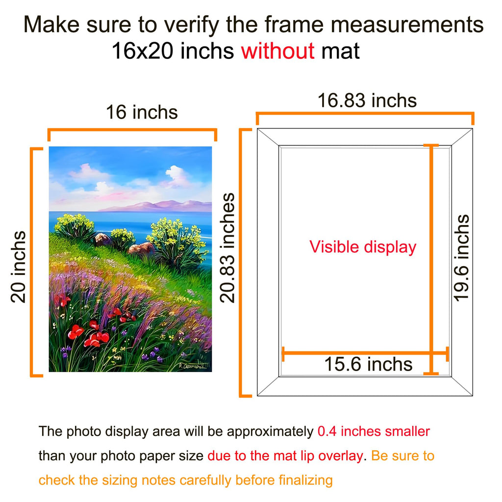 16x20 Frames Wall Hanging Photo Frame, Picture Frames 16x20 Black, 1 Pack