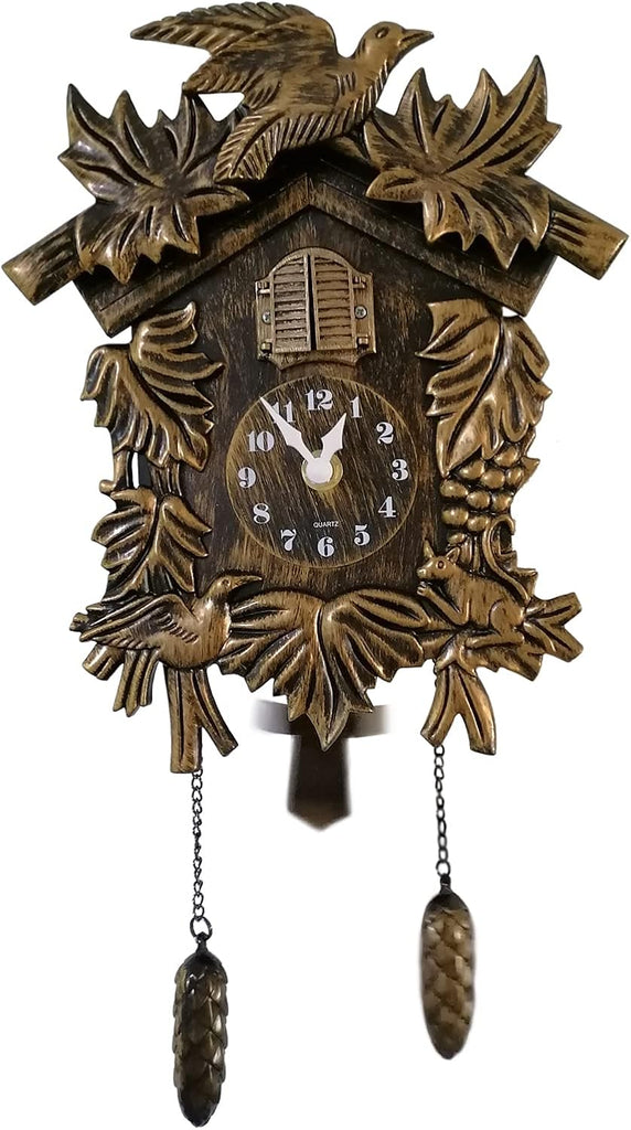 Cuckoo Clock Chiming Vintage Cuckoo Wall Clock Singing Bird Clock Home Decor Christmas Clock Gifts Resin Classic Brown