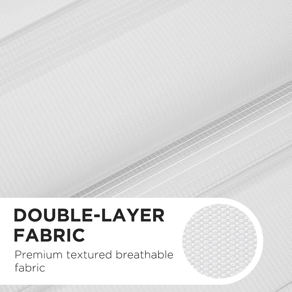 Cordless Zebra Blinds for Windows, Dual Layer Light Control Window Blinds with Light-Proof Aluminum Cover, Free-Stop