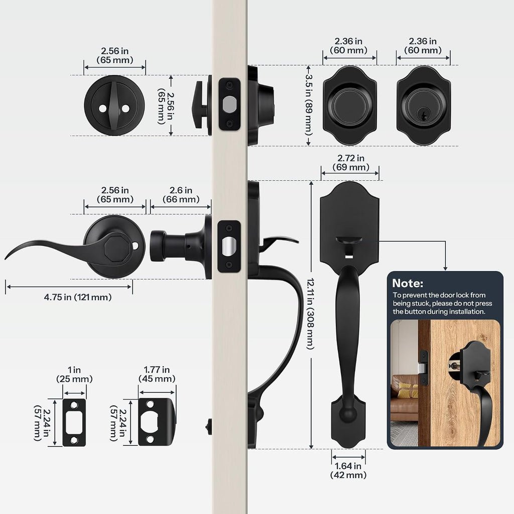 Double Front Door Handleset with Deadbolt